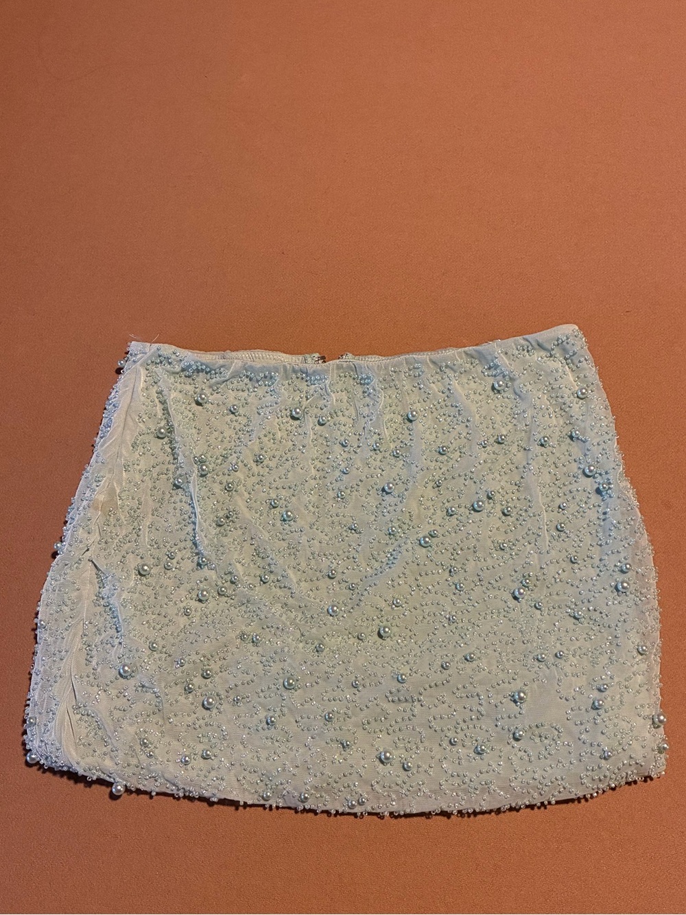Oh Polly: Pearl Ivory Mini Skirt